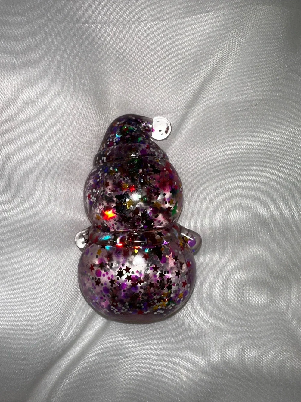 Merry Christmas Glitter Snowman sugar squishy - Purple